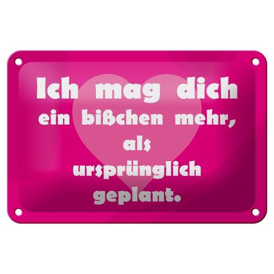 Blechschild Spruch 18x12cm Ich mag Dich (Herz) Dekoration