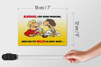 Plaque en étain disant 18x12cm L'alcool ne résout aucun problème de décoration 5