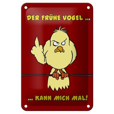 Tin sign saying 12x18cm The early bird can go to hell decoration