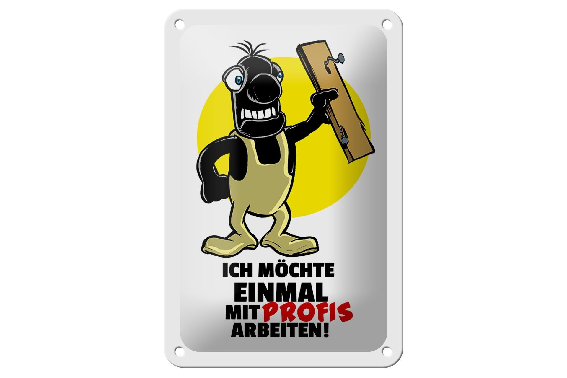 Targa in metallo con scritta 12x18 cm Vorrei lavorare con i professionisti del cartello