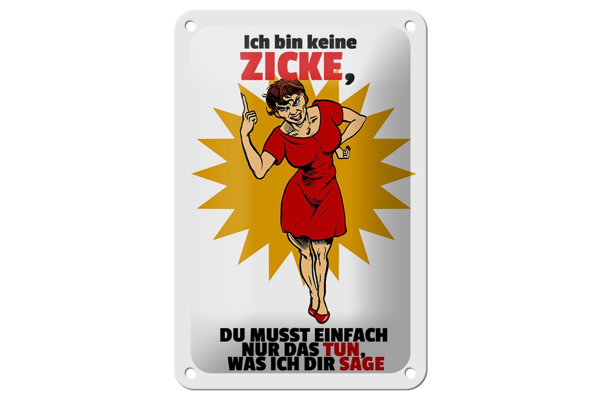 Targa in metallo con scritta 12x18 cm Non sono una stronza, fai quello che dico, decorazione