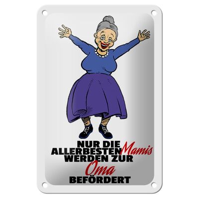 Blechschild Spruch 12x18cm Mamis werden zur Oma Dekoration