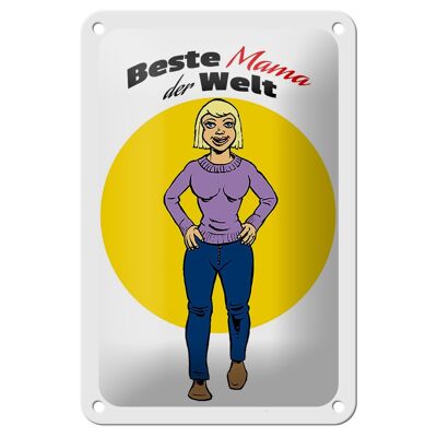Tin sign saying 12x18cm Best Mom in the World Decoration