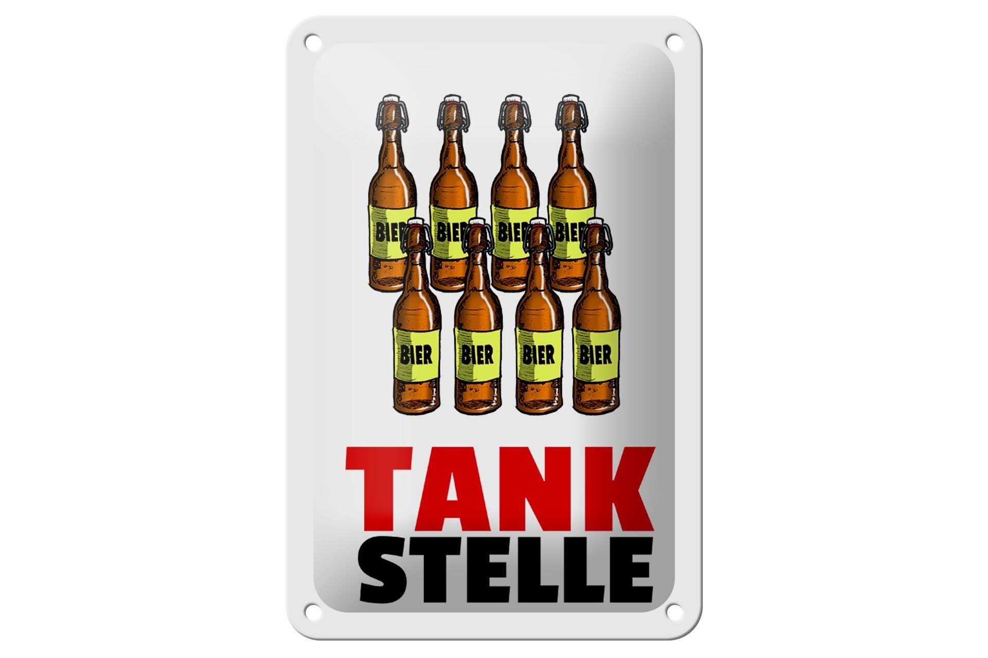 Targa in metallo alcolico 12x18 cm decorazione stazione di servizio (bottiglie di birra).