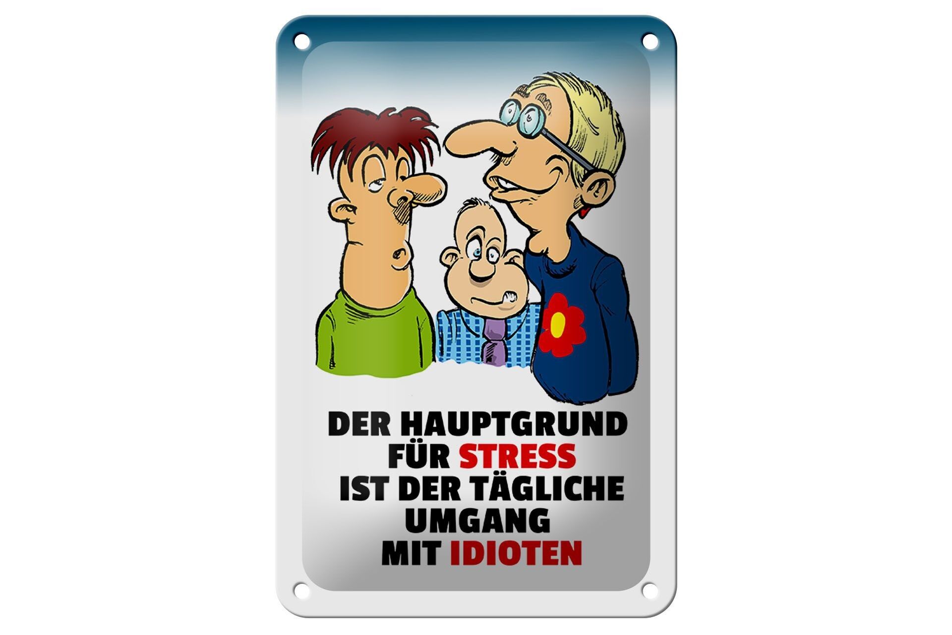 Targa in metallo con scritta 12x18 cm Motivo principale della decorazione stressata