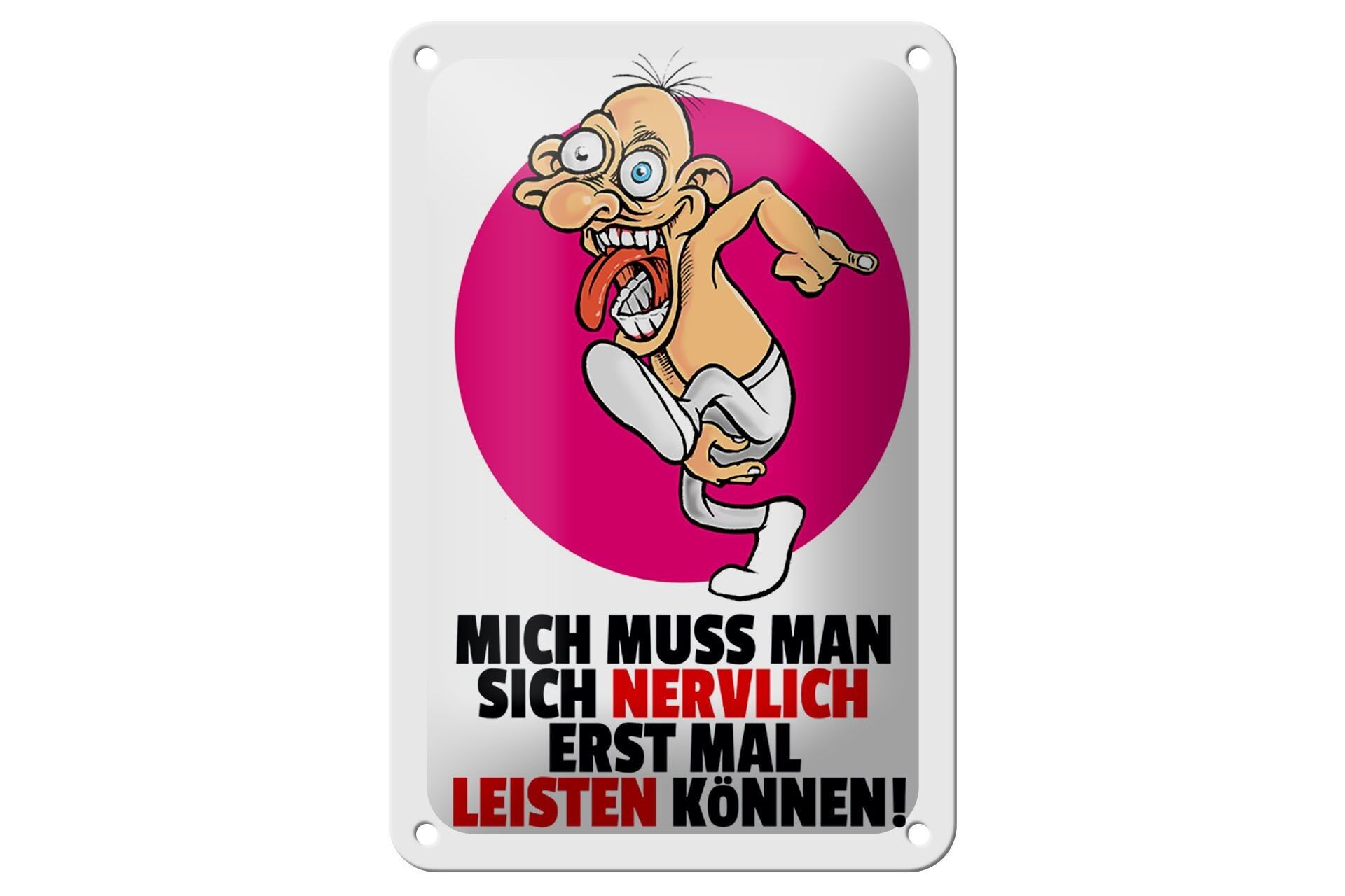 Targa in metallo con scritta 12x18 cm Può permettersi di essere una decorazione nervosa