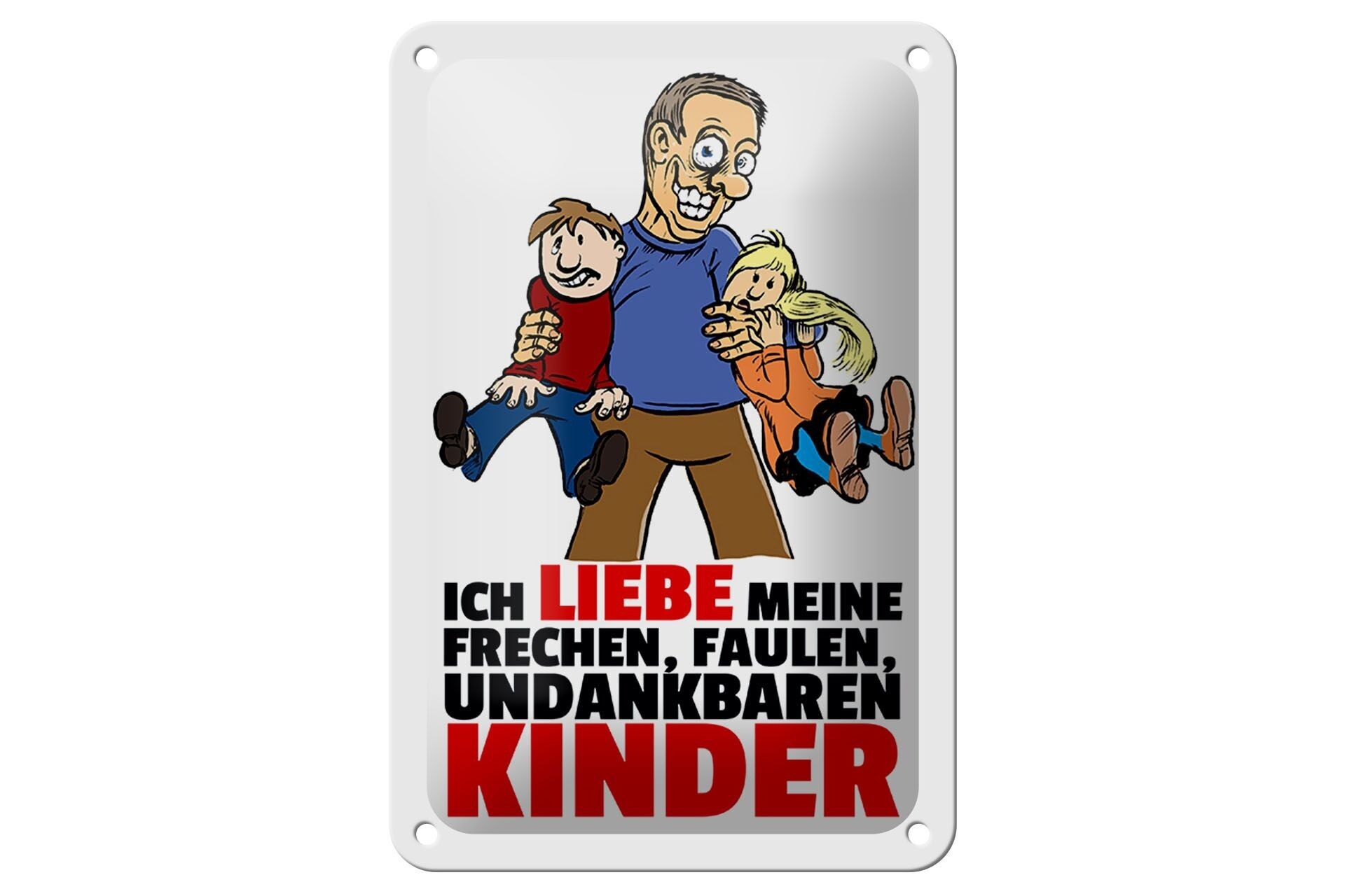 Tin sign saying 12x18cm Love my naughty children decoration