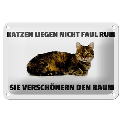 Tin sign saying 18x12cm cats beautify the room decoration