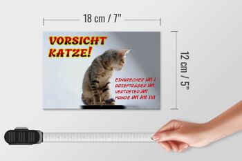 Signe en étain note 18x12cm, décoration de liste de pointage de chat d'avertissement 5