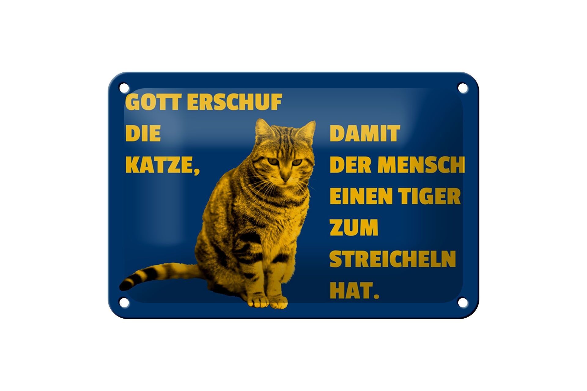 Tin sign saying 18x12cm cat tiger to pet decoration