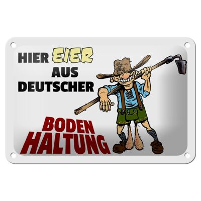 Metal sign notice 18x12cm Here eggs from German barn farming sign