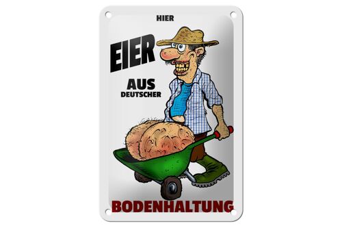 Blechschild Hinweis 12x18cm Hier Eier aus deuts. Bodenhaltung Schild