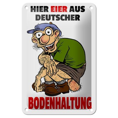 Metal sign notice 12x18cm Here eggs from German barn farming sign