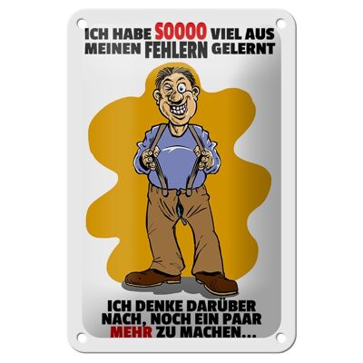 Blechschild Spruch 12x18 Ich habe viel aus Fehlern gelernt Dekoration