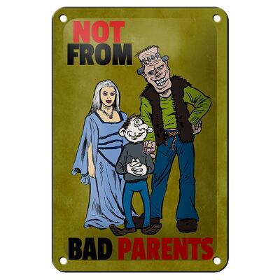 Targa in metallo con scritta "Not from bad parents" 12x18 cm. Decorazione