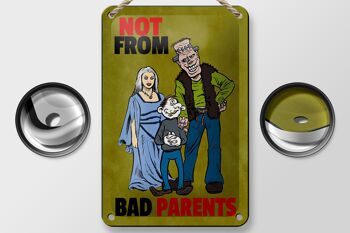 Plaque en étain avec inscription "Pas de mauvais parents" 12x18 cm 2