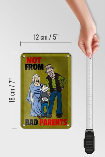 Plaque en étain avec inscription "Pas de mauvais parents" 12x18 cm 5