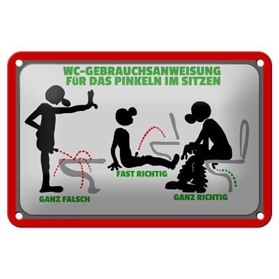 Blechschild Hinweis 18x12cm WC-Gebrauchsanweisung Dekoration