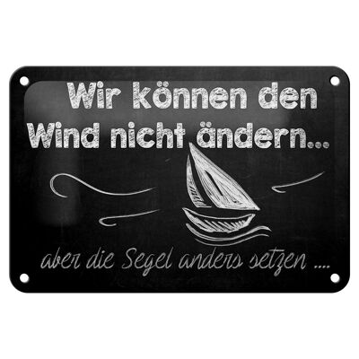 Tin sign saying 18x12cm We can not change the wind decoration