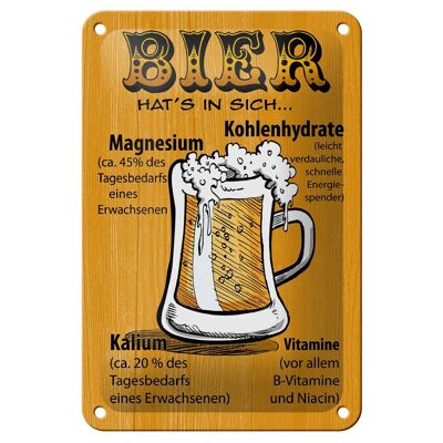 Tin sign alcohol 12x18cm beer has it all vitamins decoration