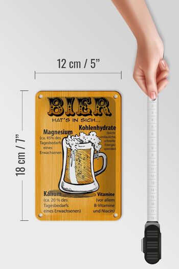 Plaque en étain alcool 12x18cm La bière a des vitamines, décoration 5