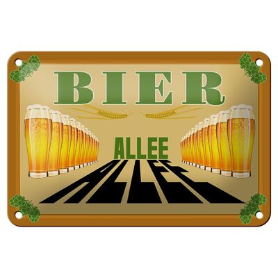 Cartel de chapa alcohol 18x12cm decoración avenida de la cerveza