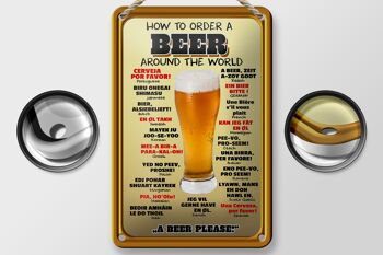 Plaque en tôle alcool 12x18cm Comment commander une bière s'il vous plaît décoration 2