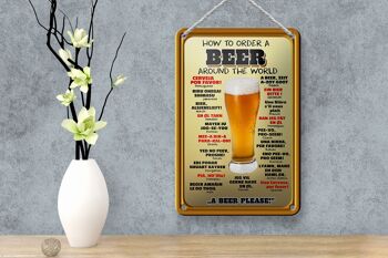 Plaque en tôle alcool 12x18cm Comment commander une bière s'il vous plaît décoration 4