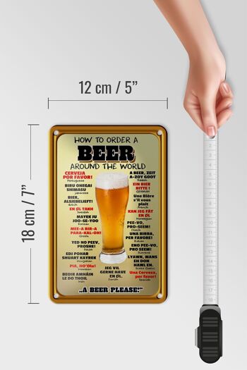Plaque en tôle alcool 12x18cm Comment commander une bière s'il vous plaît décoration 5