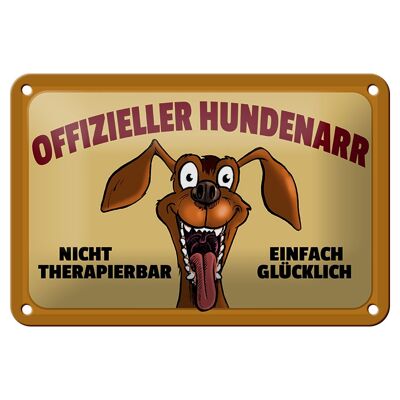 Cartel de chapa perro 18x12cm Oficial amante de los perros decoración feliz