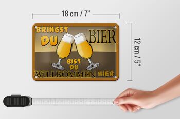 Signe en étain alcool 18x12cm Si vous apportez de la bière, vous êtes les bienvenus, décoration 5