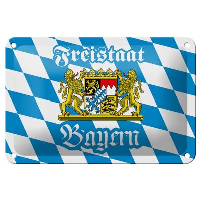 Tin sign Bavaria 18x12cm Free State of Bavaria coat of arms decoration
