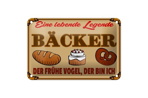 Blechschild Essen 18x12cm Lebende Legende Bäcker Brot Dekoration