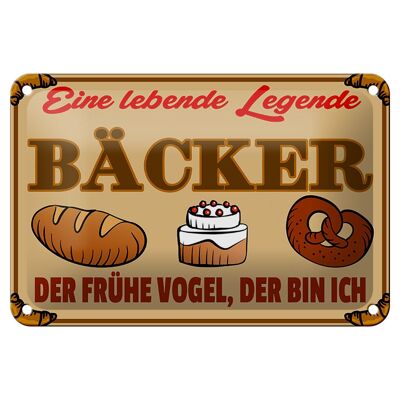 Tin sign food 18x12cm living legend baker bread decoration