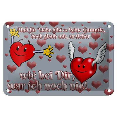 Tin sign saying 18x12cm There is no guarantee for love decoration tin sig