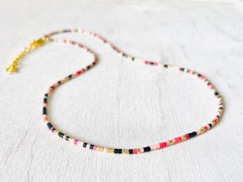 Collier avec perles, collier en acier inoxydable, chaîne couleur Or, collier Miyuki, Perles de rocailles 1
