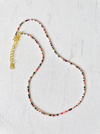 Collier avec perles, collier en acier inoxydable, chaîne couleur Or, collier Miyuki, Perles de rocailles 2