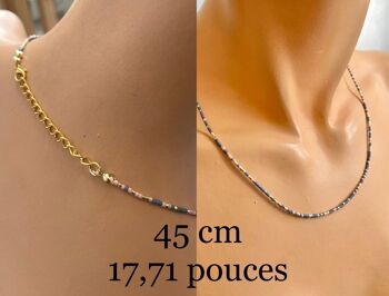 Collier avec perles, collier en acier inoxydable, chaîne couleur Or, collier Miyuki, Perles de rocailles 5