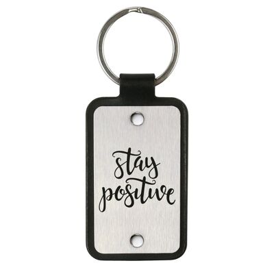 Leather Keychain – Stay positive
