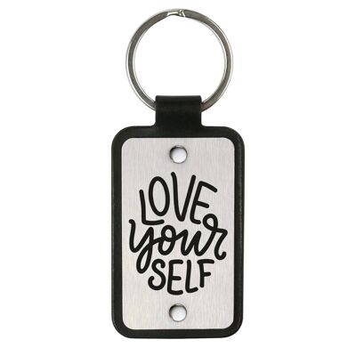 Leather Keychain – Love yourself