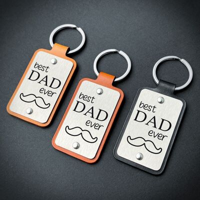 Leather Keychain – Best dad ever