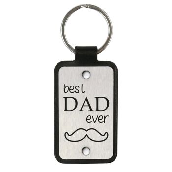 Porte-clés en cuir – Meilleur papa de tous les temps 6
