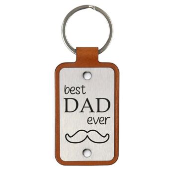 Porte-clés en cuir – Meilleur papa de tous les temps 7