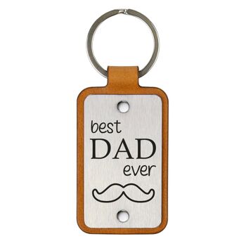 Porte-clés en cuir – Meilleur papa de tous les temps 8