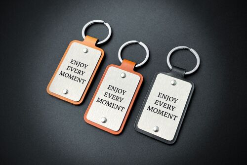Leather Keychain – Enjoy every moment