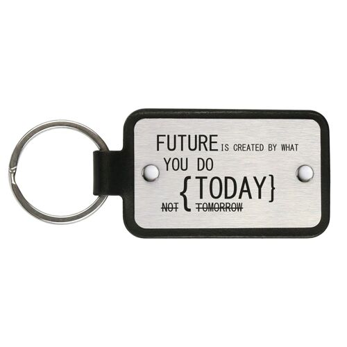 Leather Keychain – Future is created by what you do today