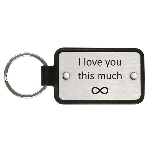 Leather Keychain – I love you this much
