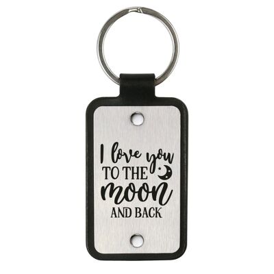 Leather Keychain – I love you to the moon and back