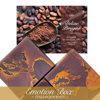 Coffret Émotion - DELIZIE PERUGINE (Fusion Chocolat) 2 BARRES DE SAVON 1