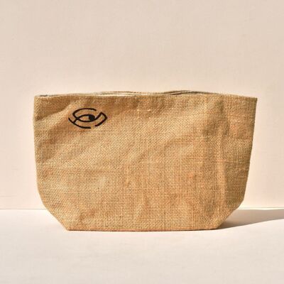 Pochette Beauty Case en Jute et Coton Naturel